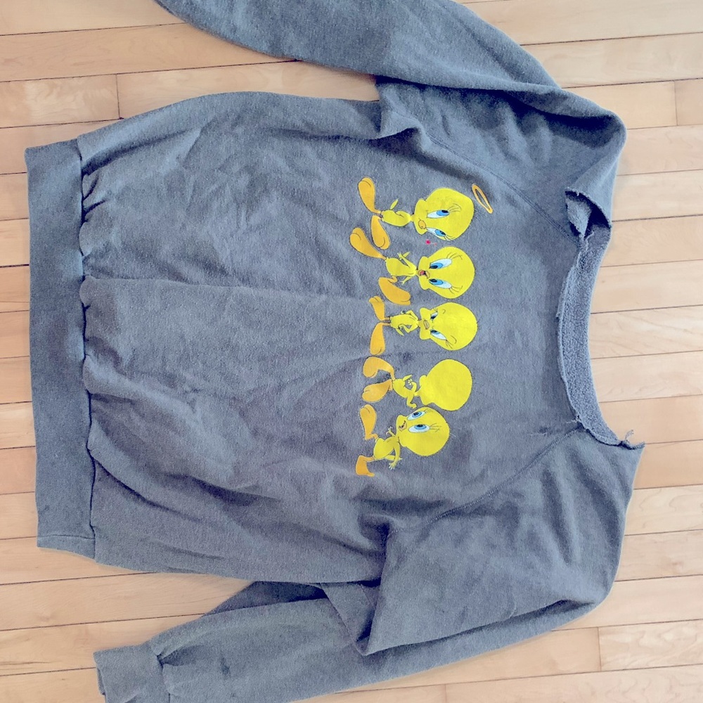 Super cute tweety bird off the shoulder vintage sweatshirt